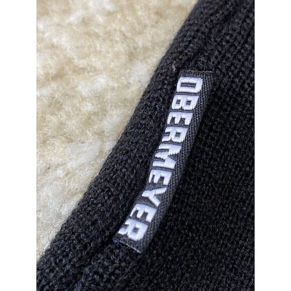 Obermeyer Sz L Gray Black Women's Classic Wool Blend Nordic 1/4 Zip Ski Sweater - Picture 7 of 7